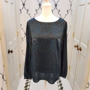 Teal and Black Blouse. Size Medium. Ann Taylor